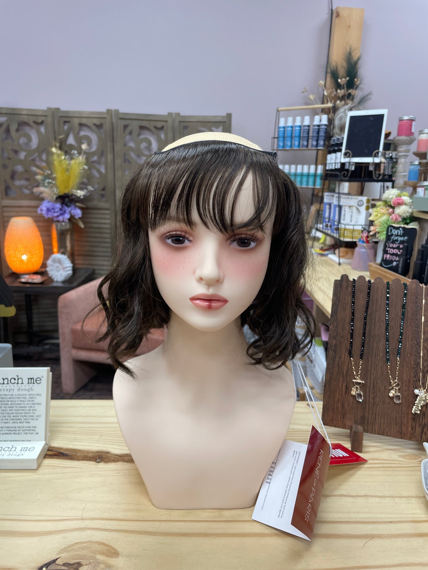 Wavy Bob Halo by Rene of Paris in Ginger Brown *BOUTIQUE DEAL*