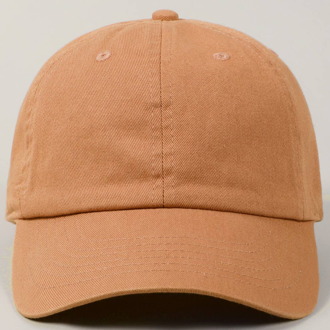 Stone Washed Cotton Solid Color Baseball Cap (Various colors)