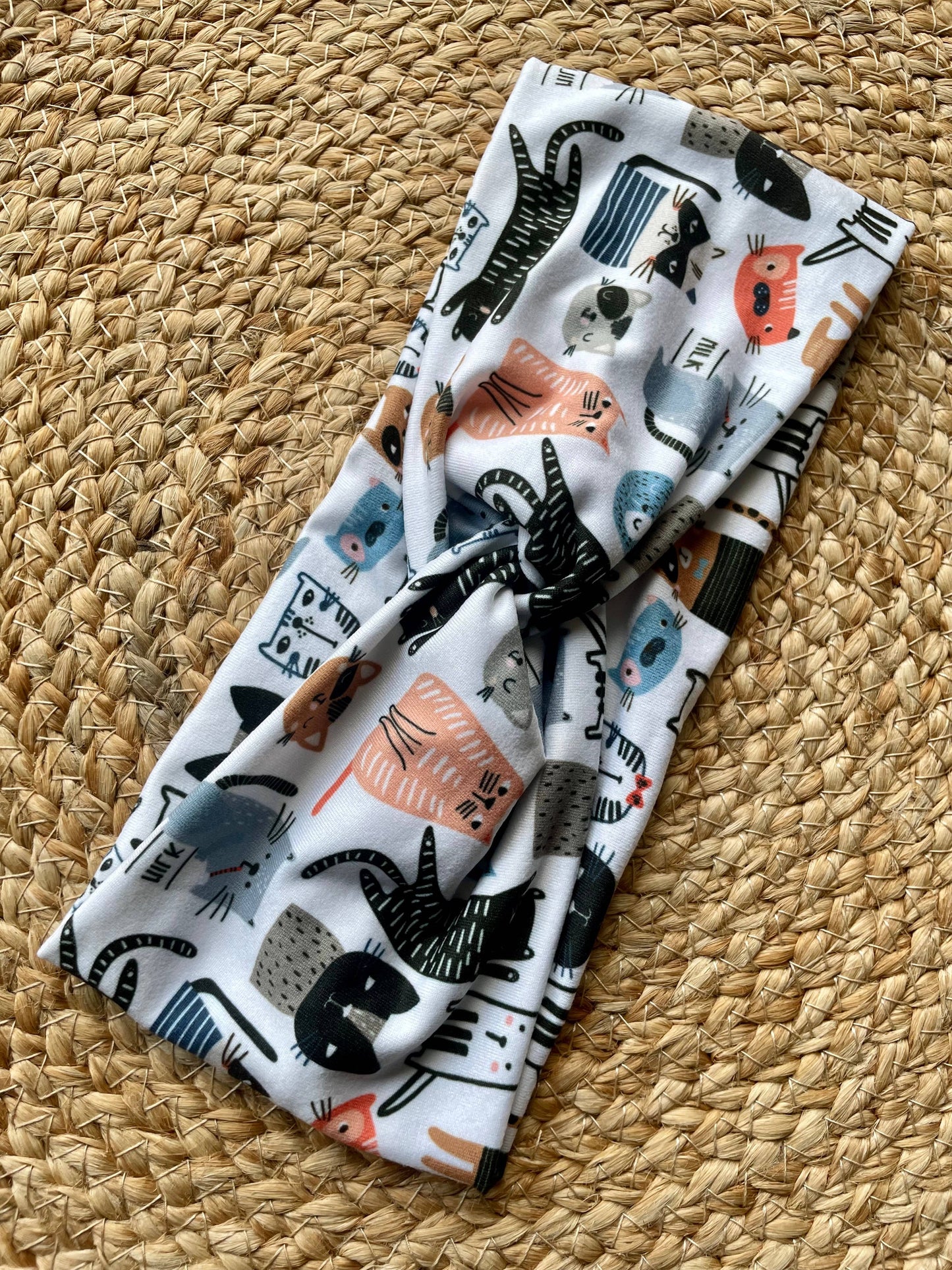 Cats Knit Twist Headband by Designs by Rachel Joy