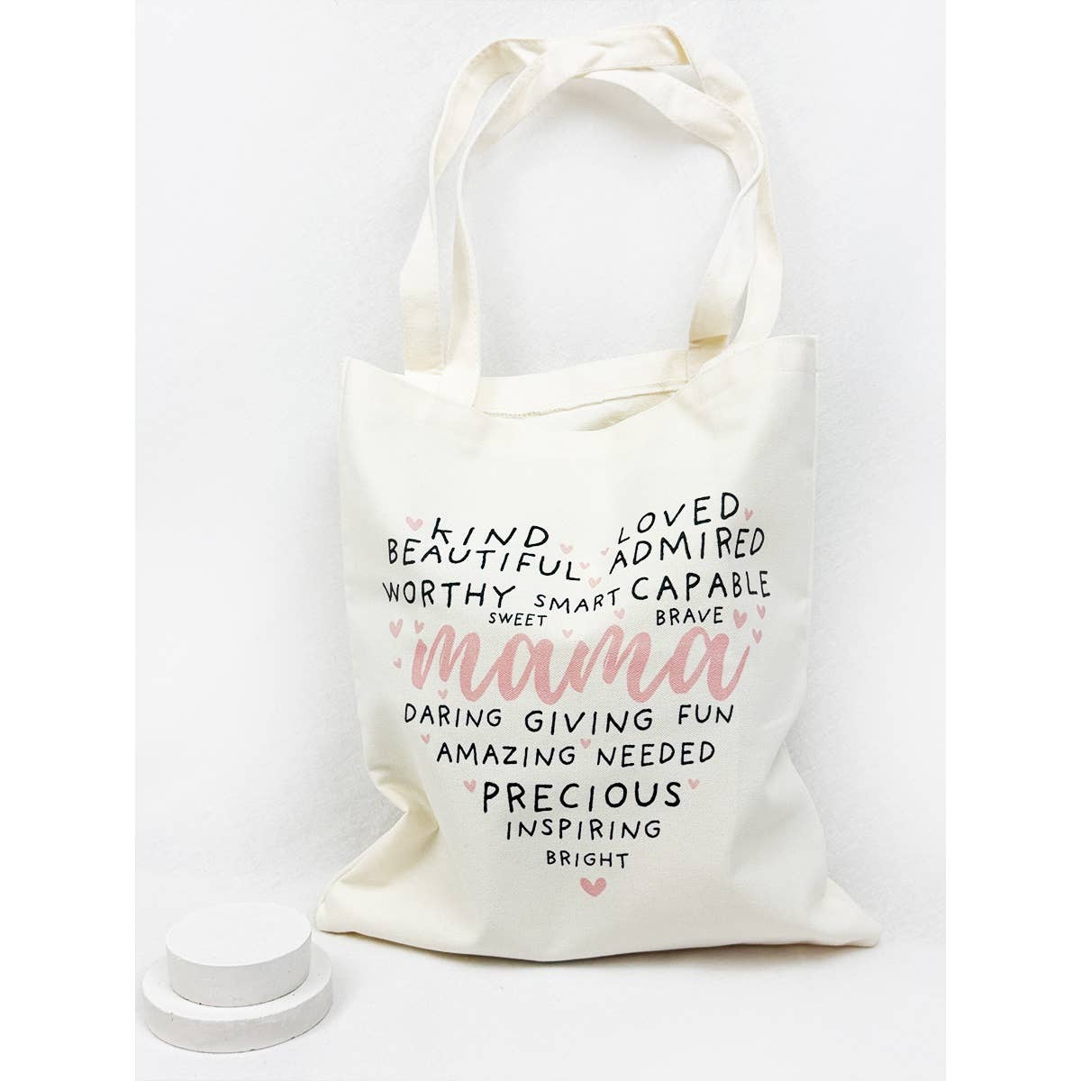 MAMA Heart Graphic Cotton Tote Bag