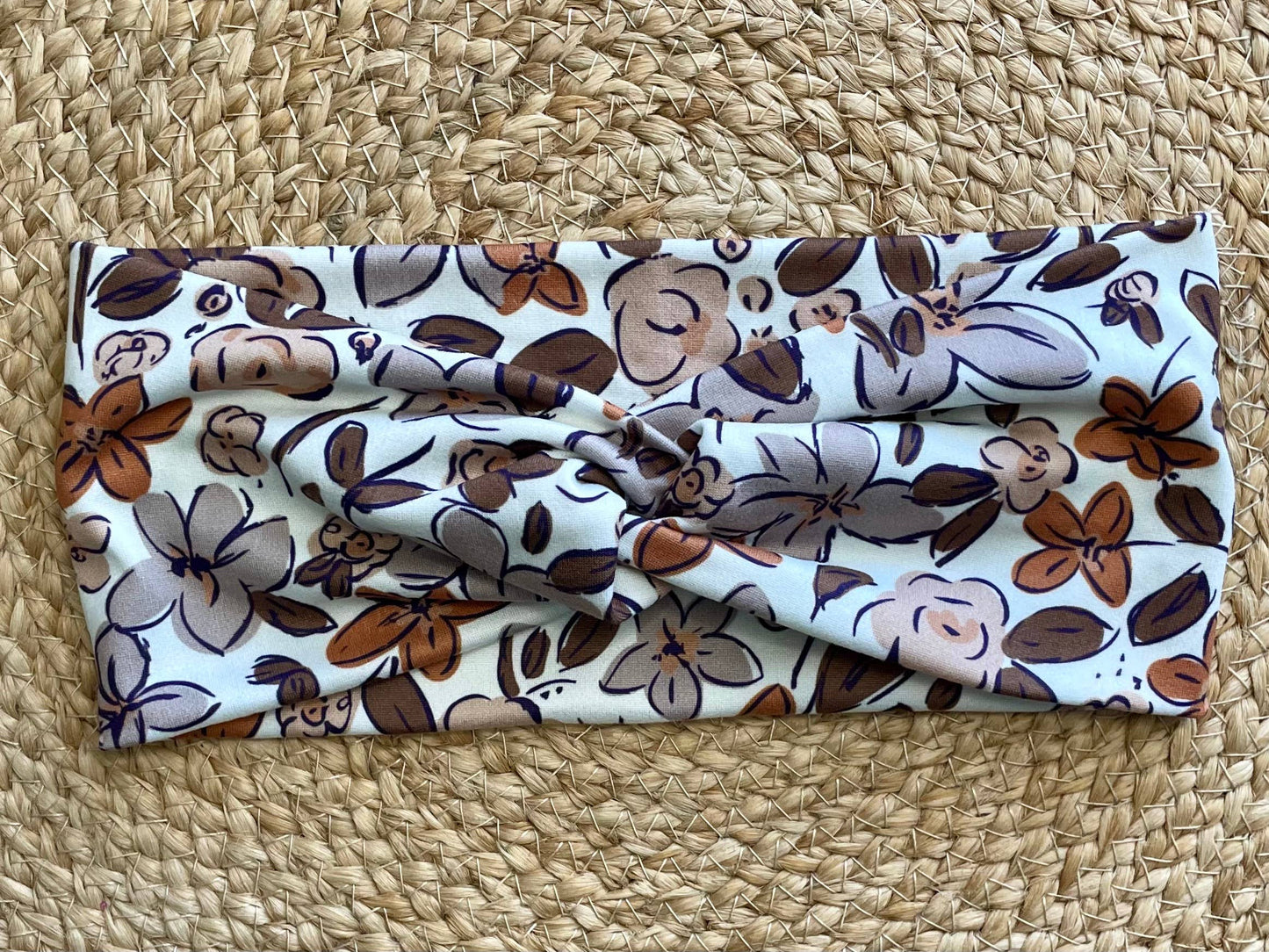 London Garden Brown & Gray Knit Twist Headband - Designs by Rachel Joy