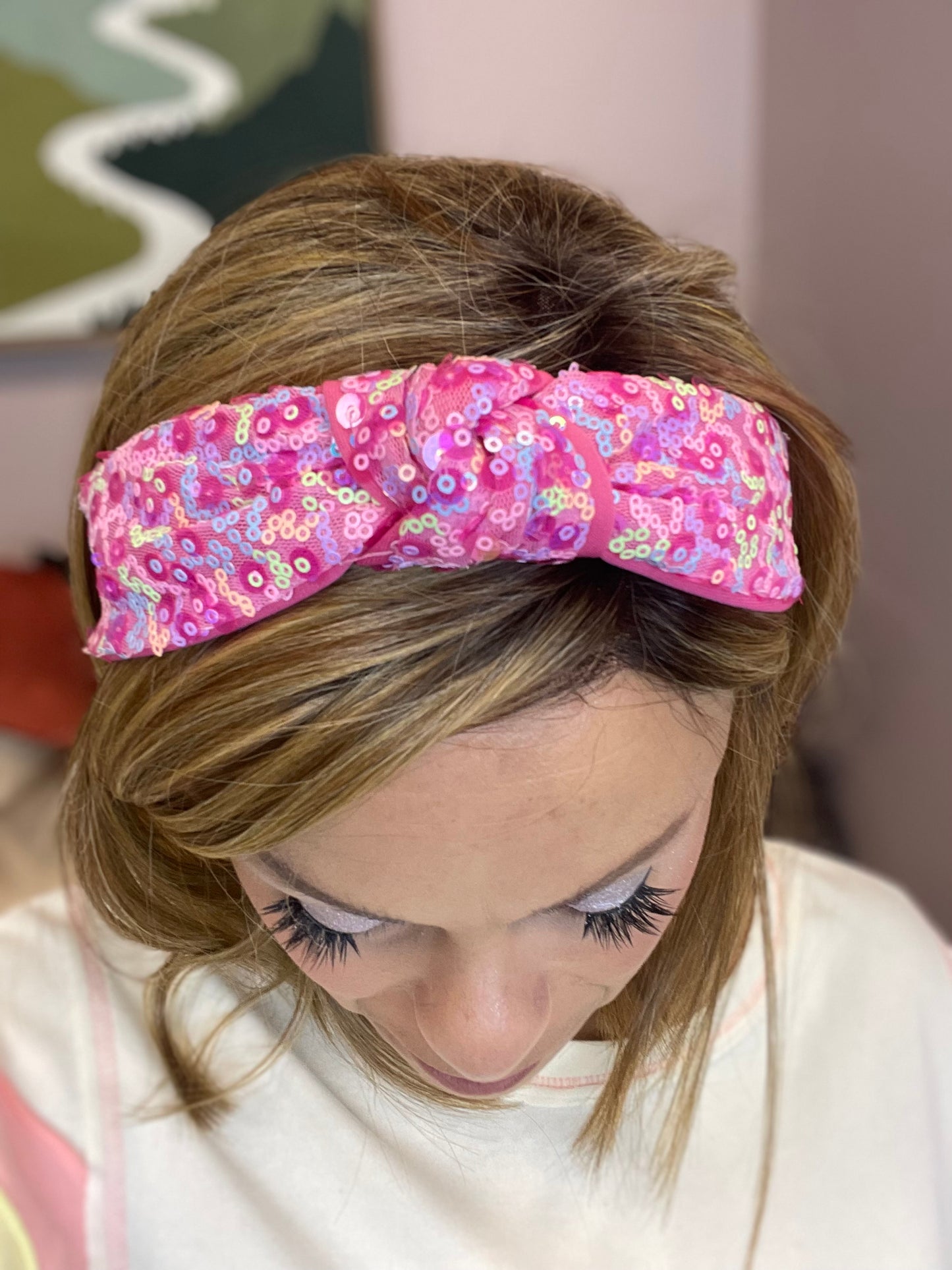 Pastels Sequins Top Knot Headband – Various Colors