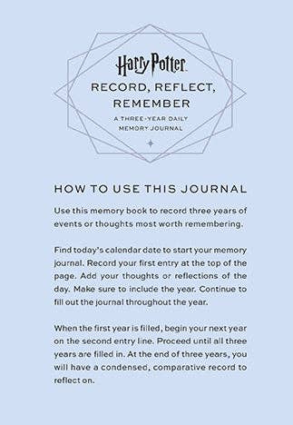 Harry Potter 3 Year Memory Journal: Reflect, Record, Remember