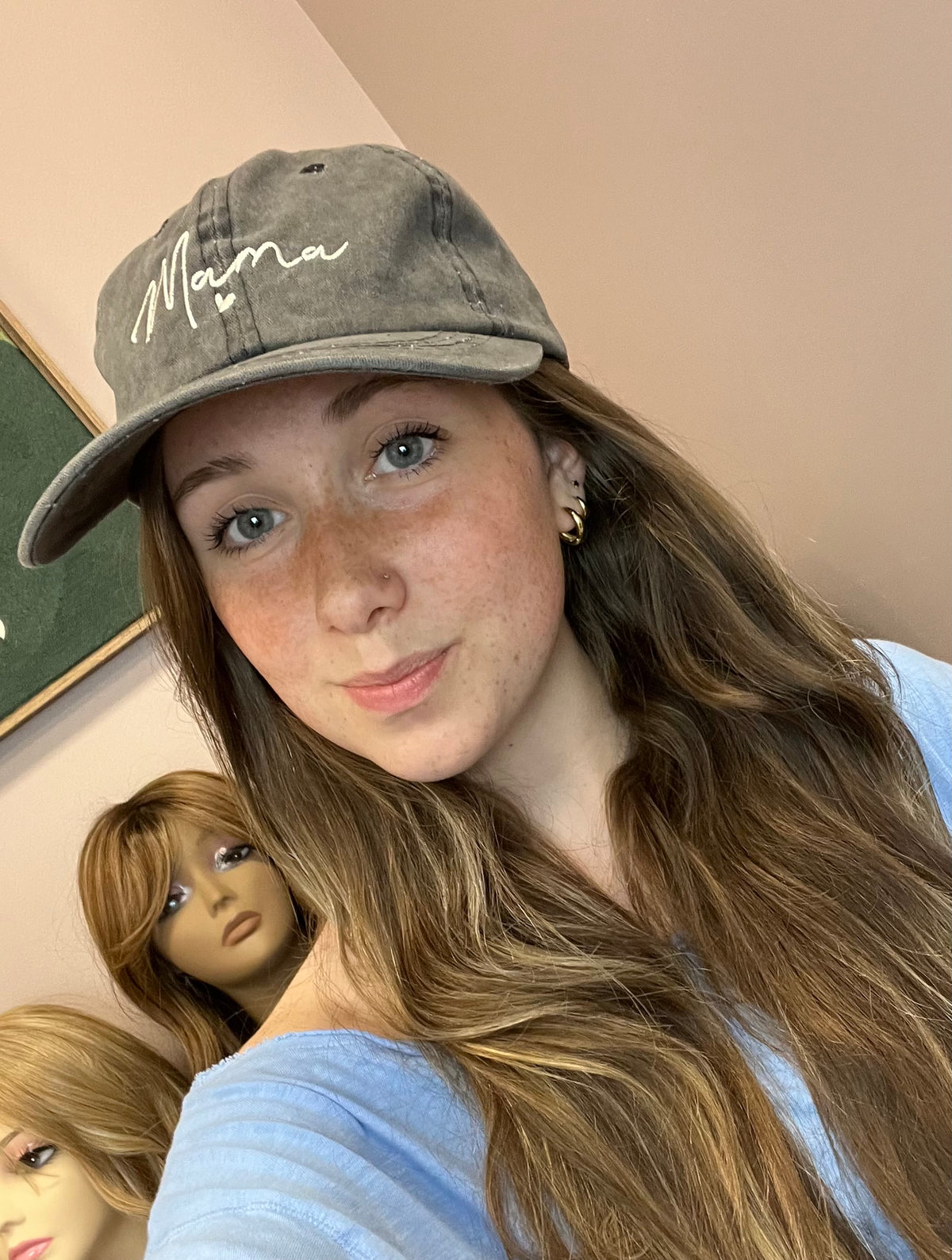 MAMA Embroidered Acid Wash Baseball Cap