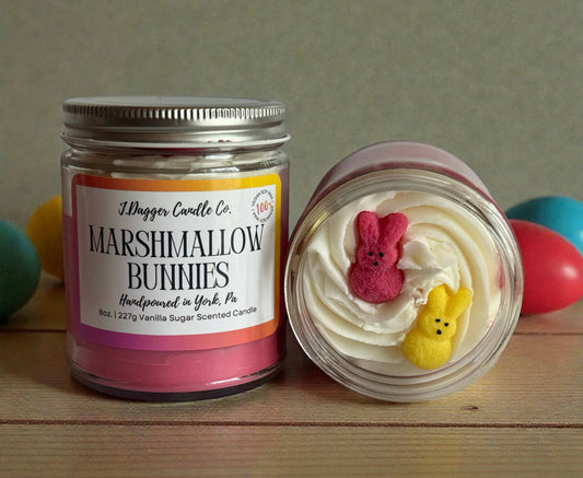 Marshmallow Peeps Easter Themed Soy Dessert Candle by J Dagger Candle Co.