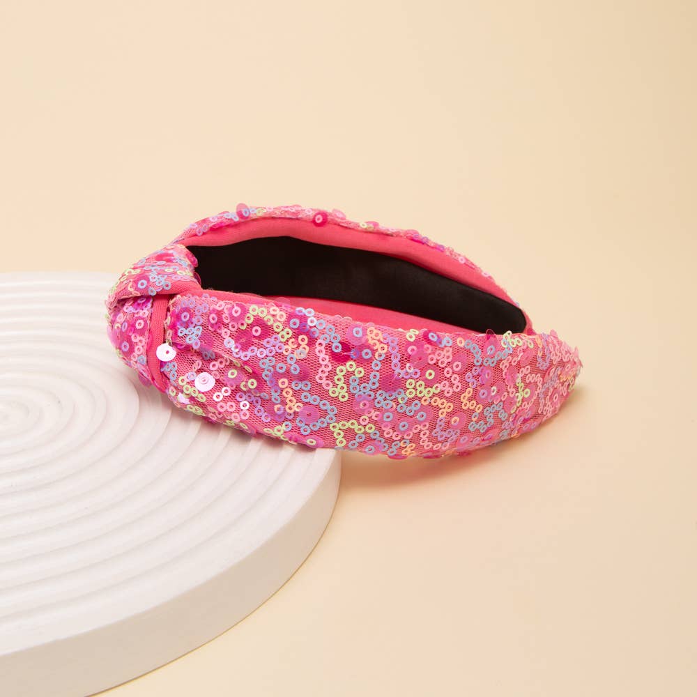 Pastels Sequins Top Knot Headband – Various Colors