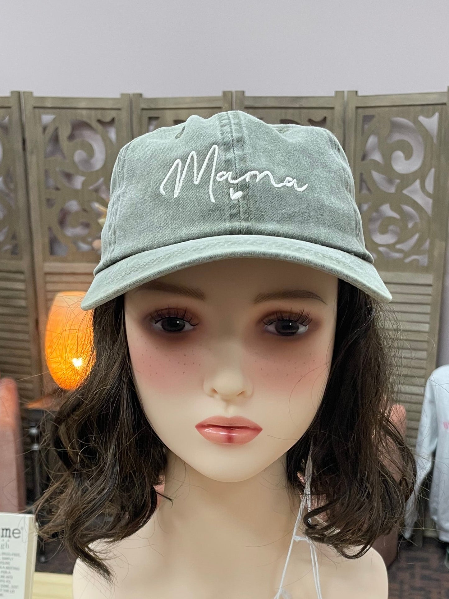 MAMA Embroidered Acid Wash Baseball Cap