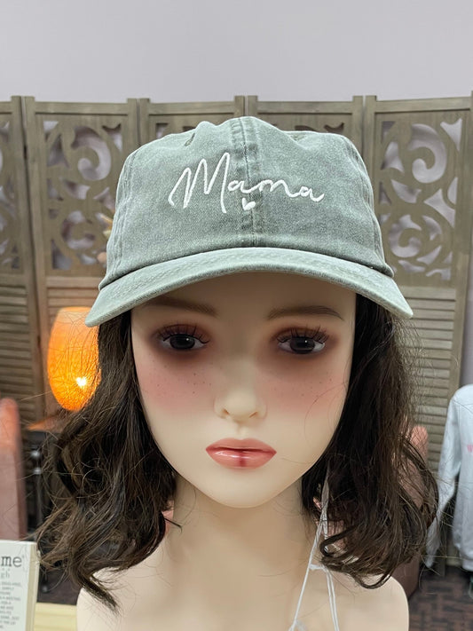 MAMA Embroidered Acid Wash Baseball Cap