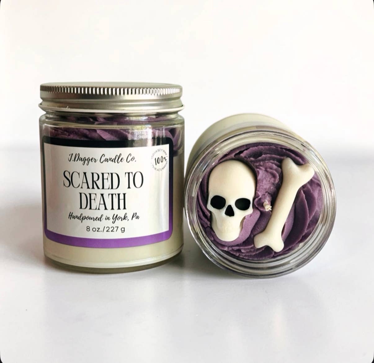 Skeleton Themed Halloween Soy Dessert Candles