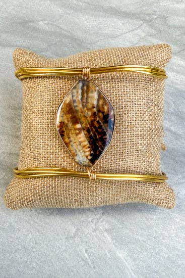Cairo Oval Wire Wrap Cuff Bracelet