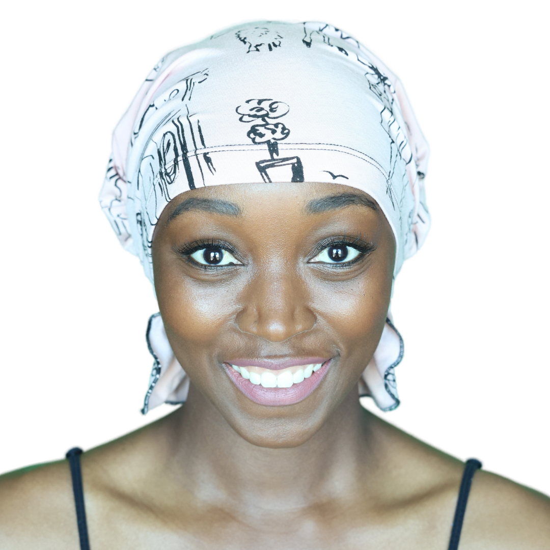 Pink Ladies Paris Scenes Chemo Beanie by Chemo Beanies