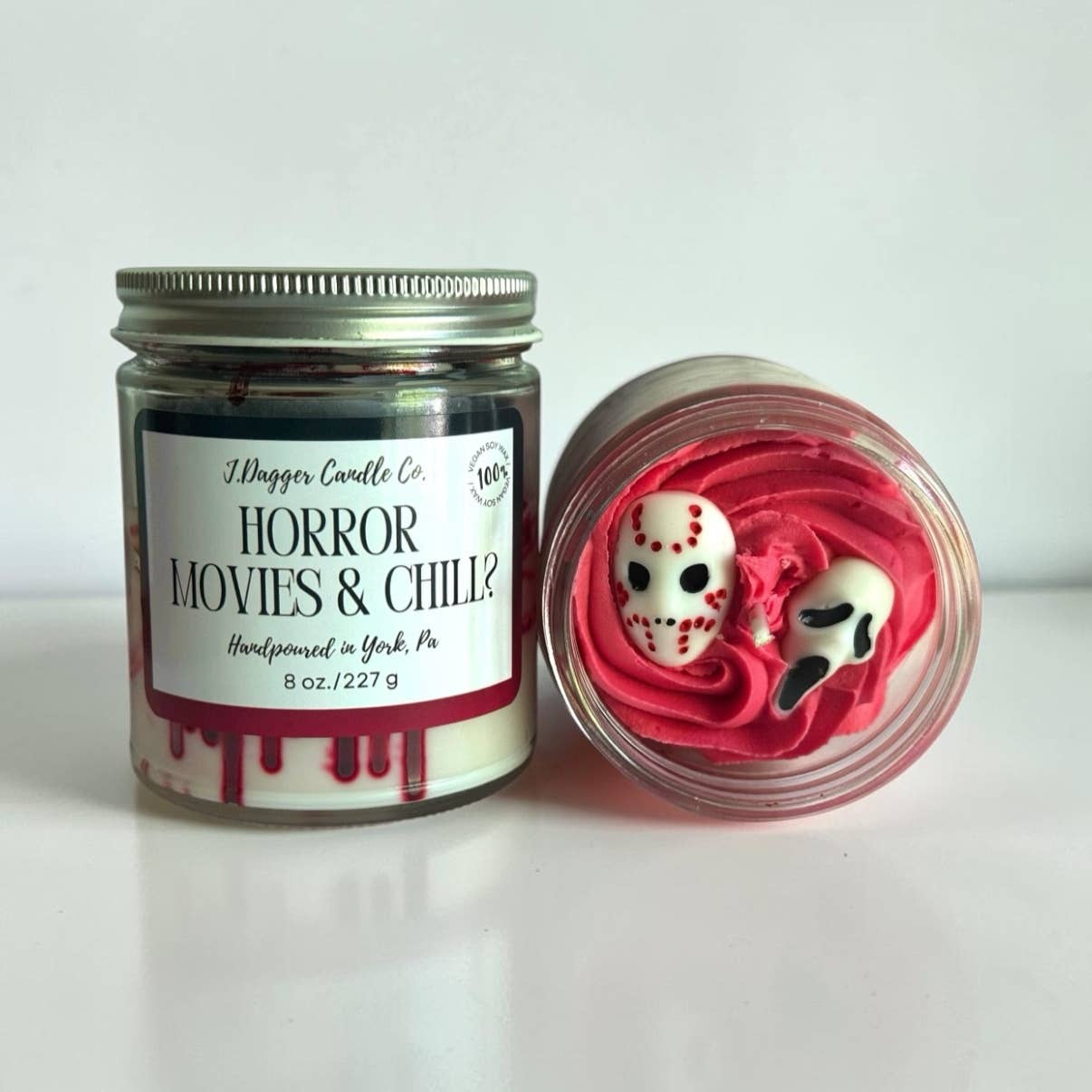 Horror Movie Themed Halloween Soy Dessert Candles- J Dagger Candle Co.