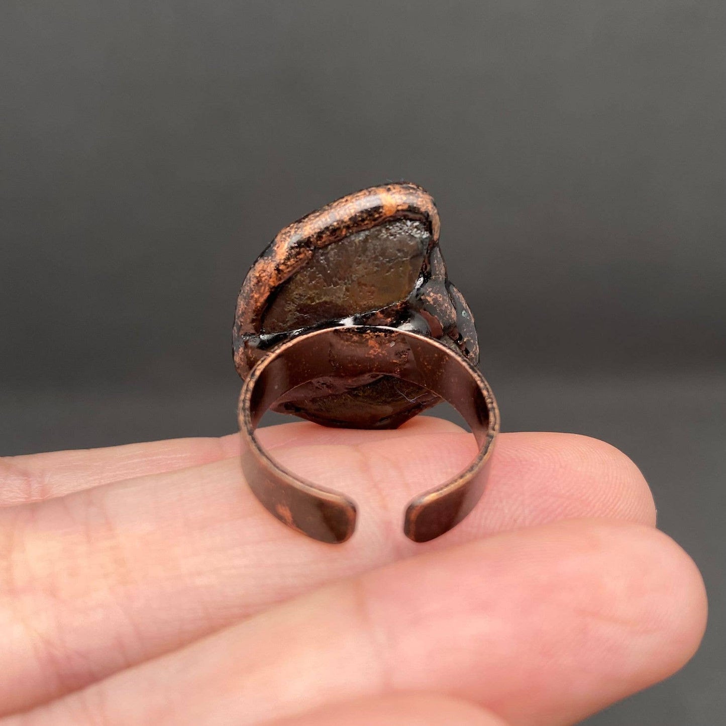 Vintage Ammonite Adjustable Ring