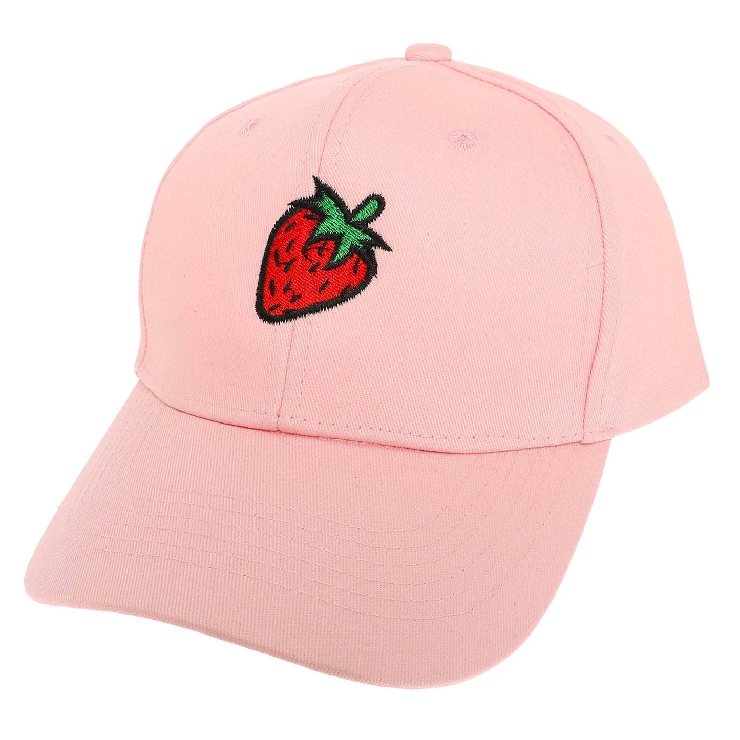 Strawberry Embroidered Relaxed Denim Baseball Cap