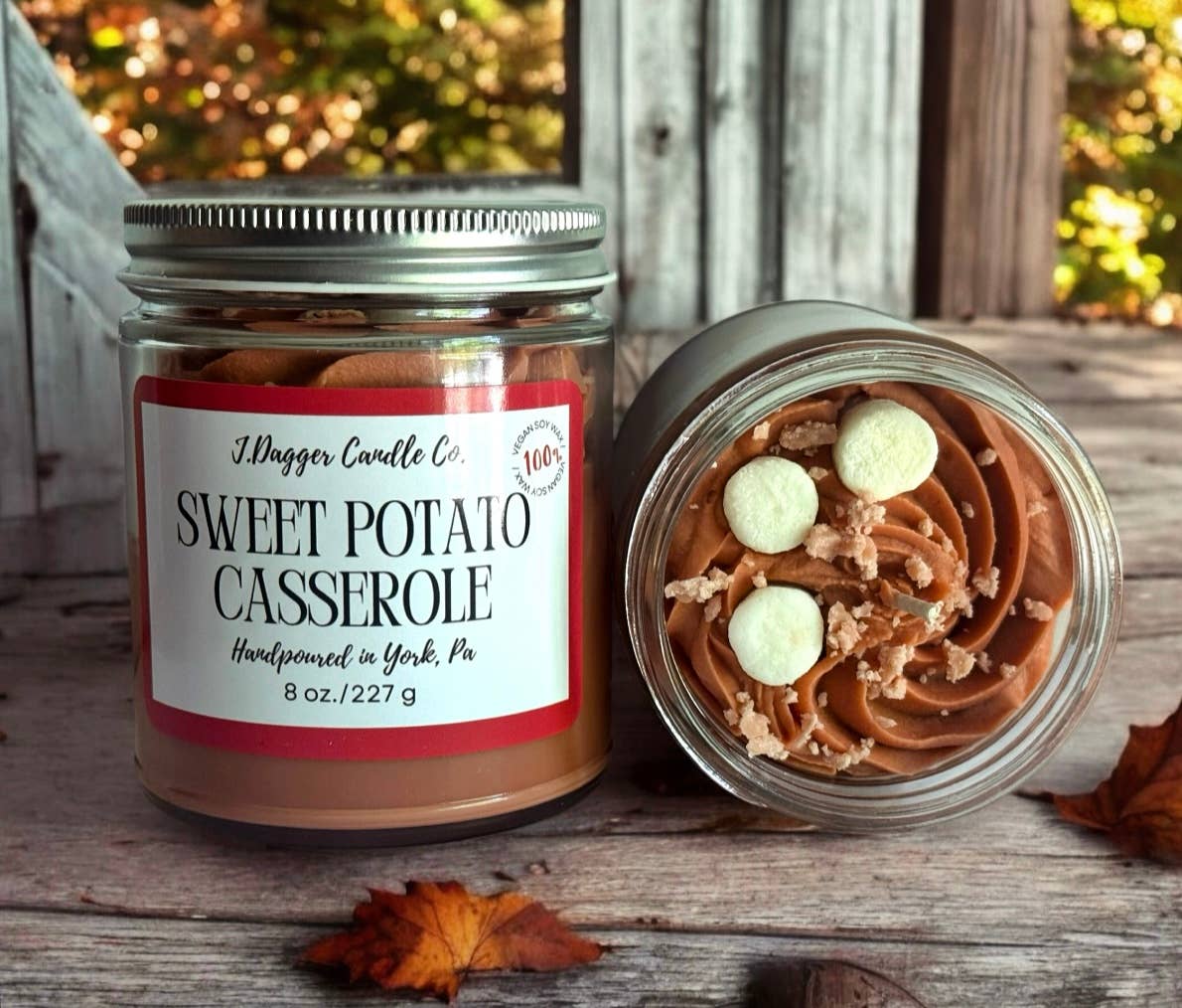 Sweet Potato Casserole Dessert Soy Candle by J Dagger Candle Co. - 8oz.