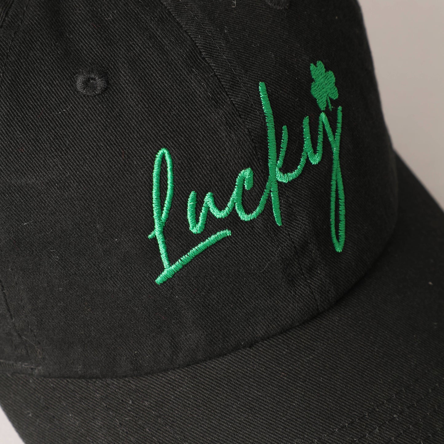 Lucky Lettering Embroidered Baseball Cap