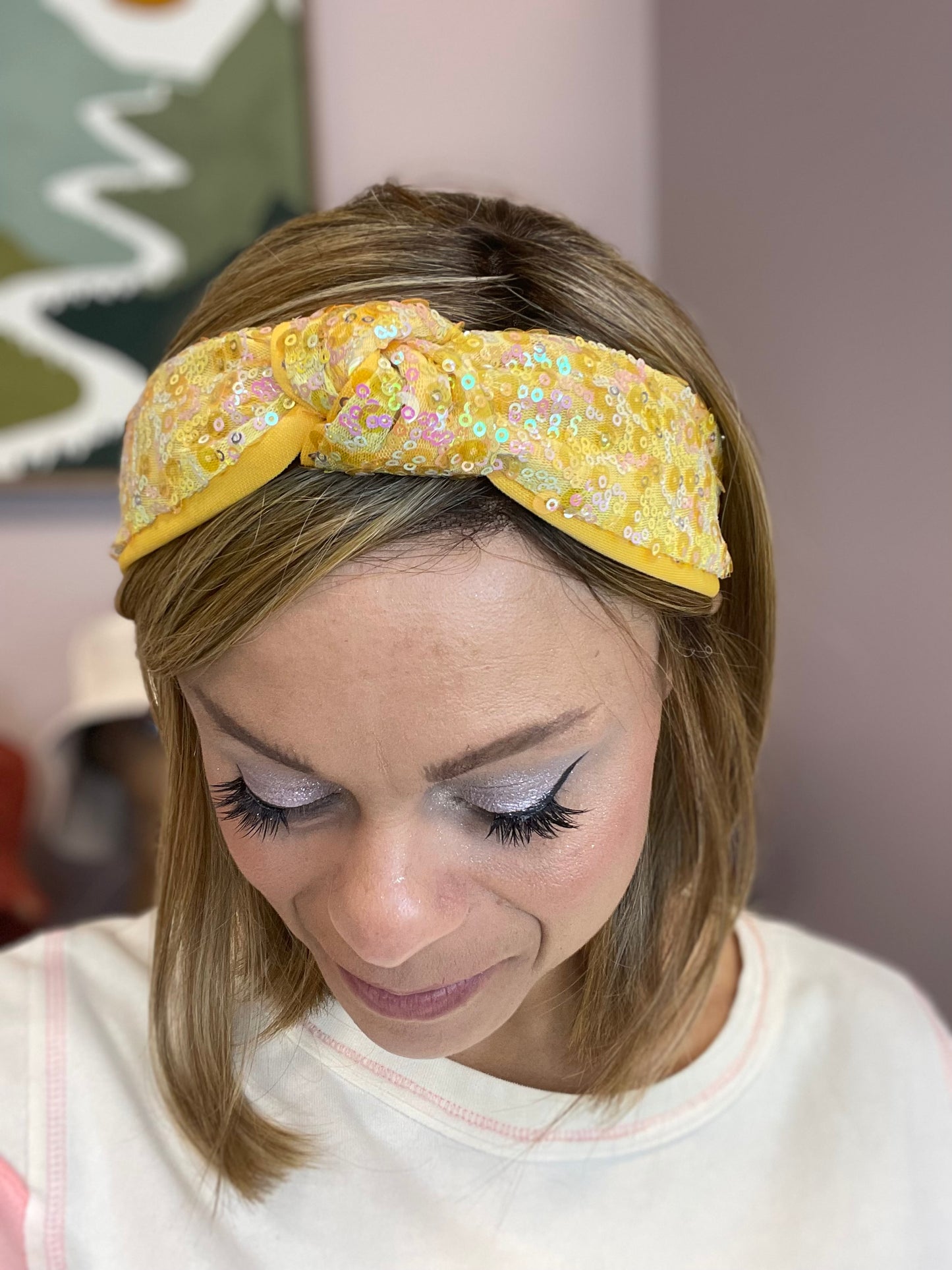 Pastels Sequins Top Knot Headband – Various Colors