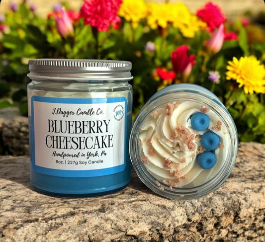 Blueberry Cheesecake Dessert Soy Candle: J Dagger Candle Co. - 8oz.
