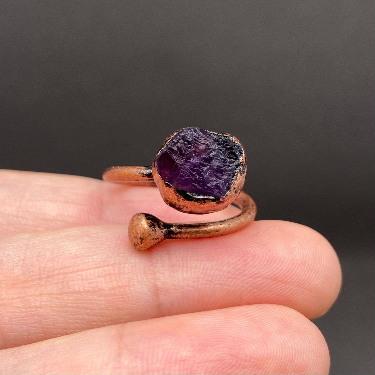 Vintage Blue Apatite Stone Inlaid Adjustable Ring