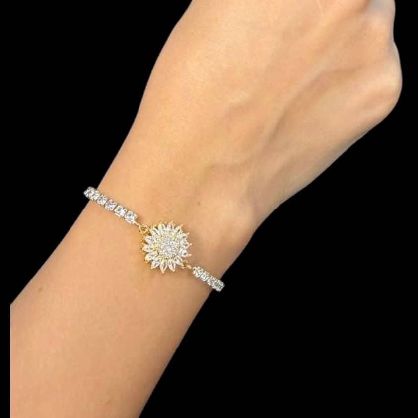 Sunburst Spinner Bracelet – Gold & Silver (Anxiety/Fidget)
