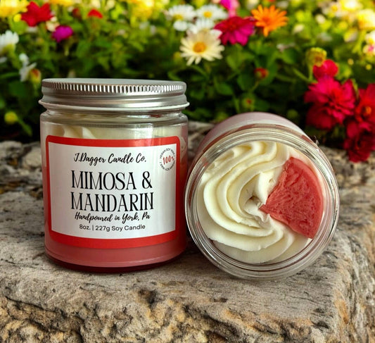 Mimosa and Mandarin Soy Dessert Candle: J Dagger Candle Co. - 8oz.