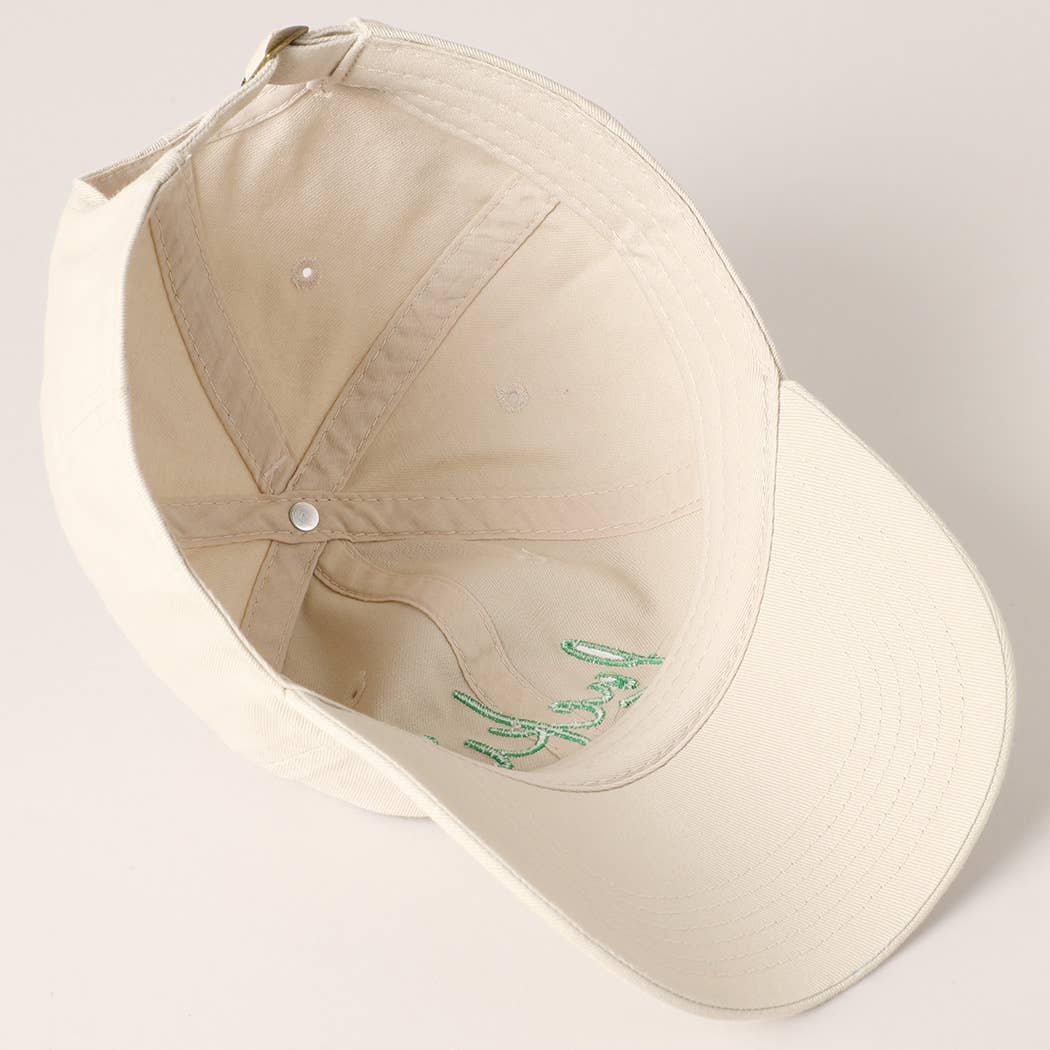 Lucky Lettering Embroidered Baseball Cap
