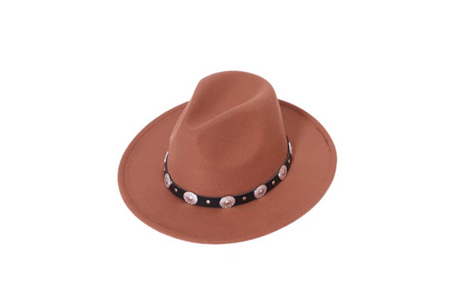 Ladies Faux Leather Brim Belt Fedora Style Hat – Olive
