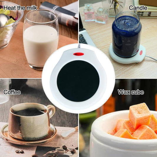 Candle & Mug Warmer – Flame-Free Fragrance + Beverage Warmer