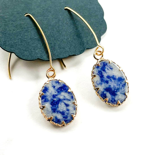 Worthy in Sodalite Earrings by Dixie Bliss *For Sensitive Ears