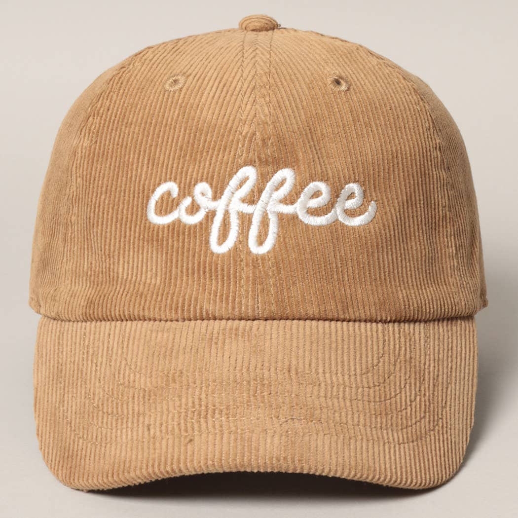 COFFEE Embroidered Corduroy Cap