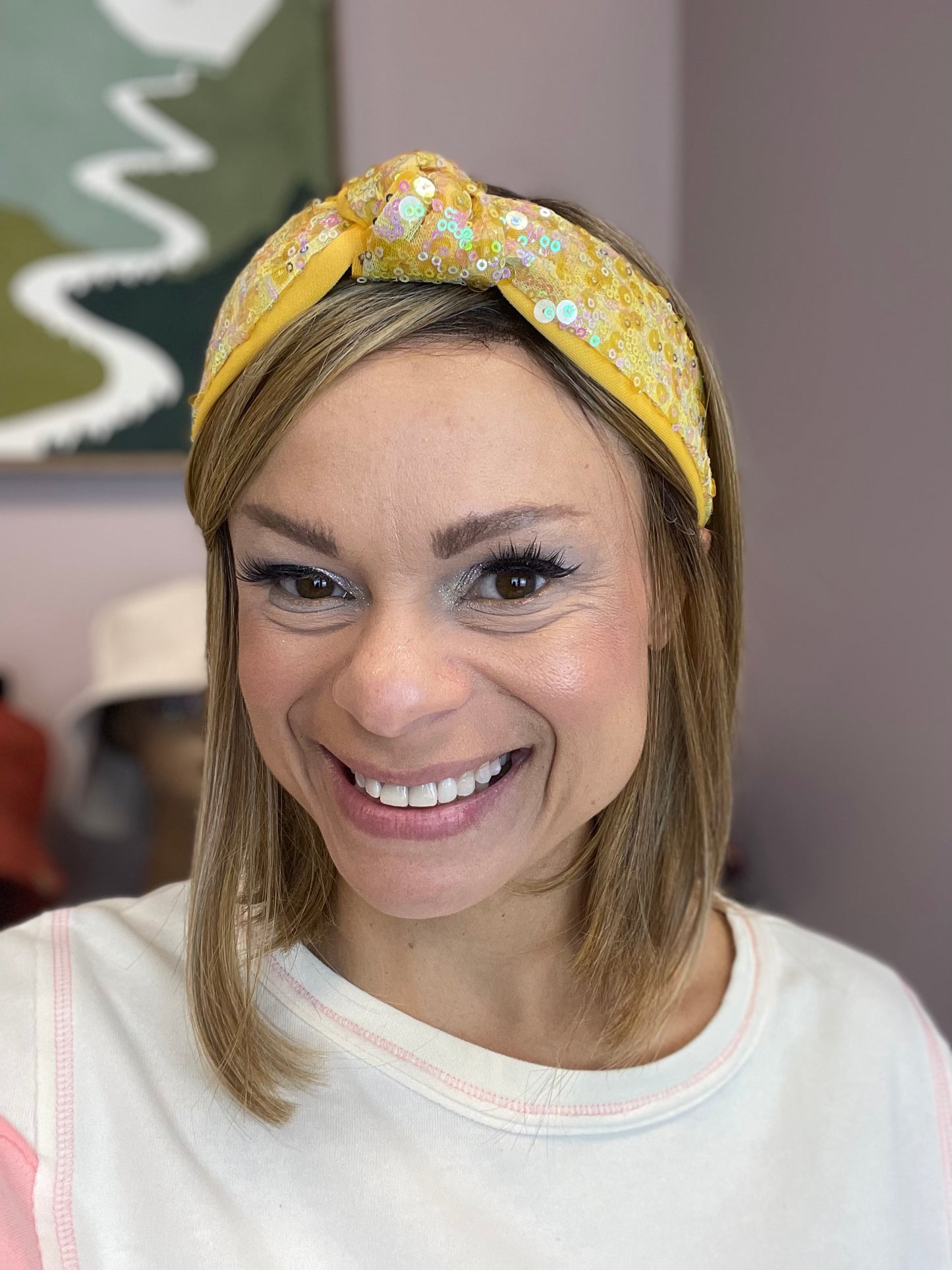 Pastels Sequins Top Knot Headband – Various Colors
