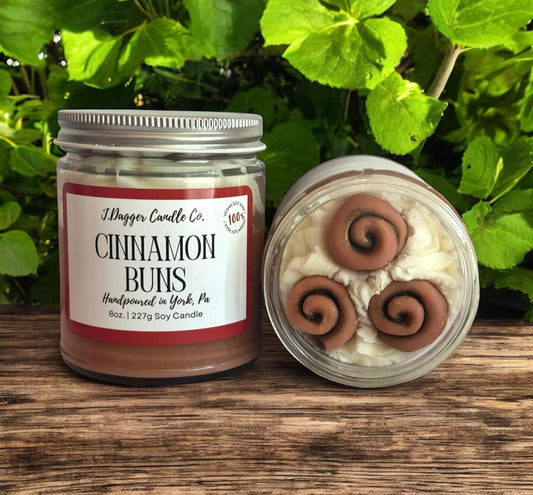 Cinnamon Buns Dessert Soy Candle: J Dagger Candle Co. - 8oz.