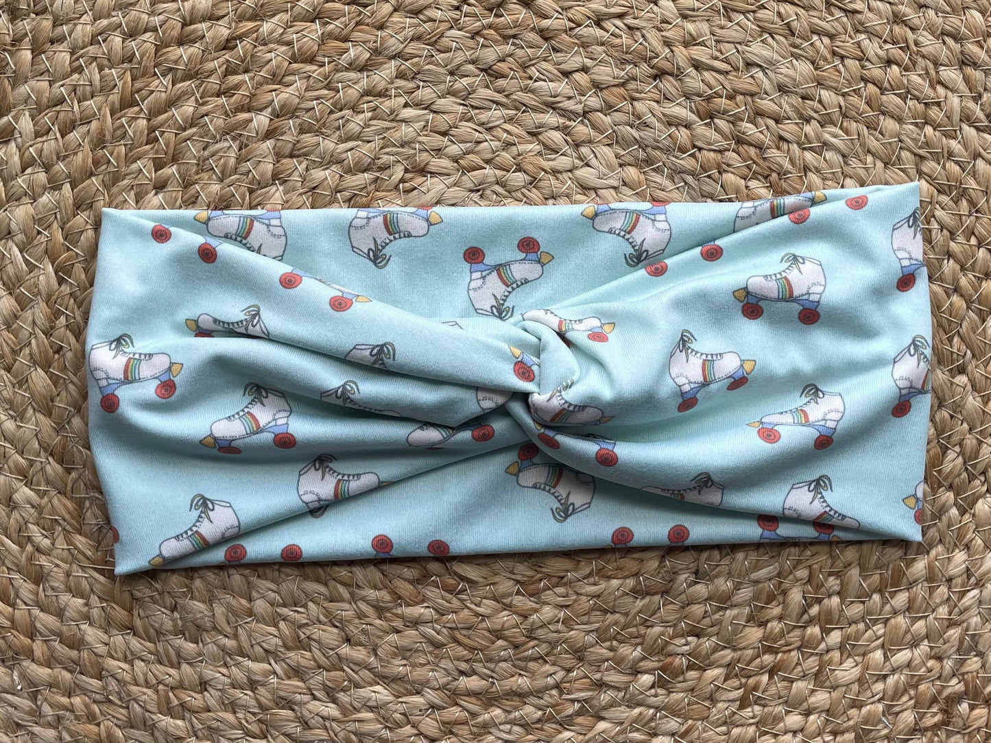 Roller Skates Knit Twist Headband by Designs by Rachel Joy