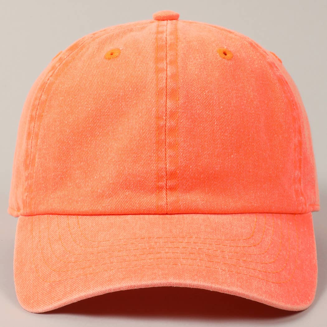 Stone Washed Cotton Solid Color Baseball Cap (Various colors)