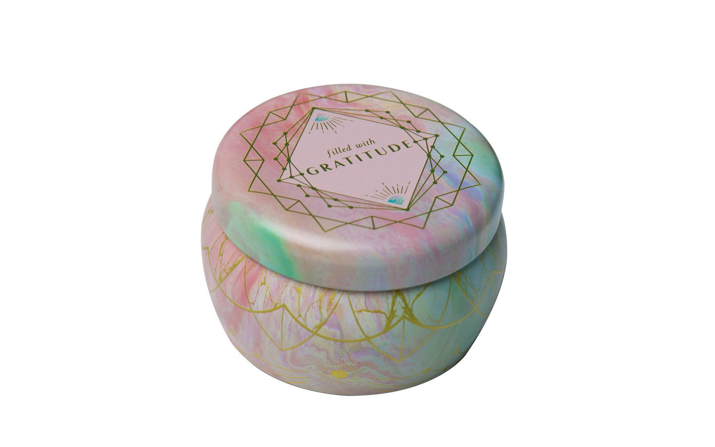 Gratitude Scented Tin Candle by Insight Editions | Grapefruit & Rose Scented Soy & Coco Candle