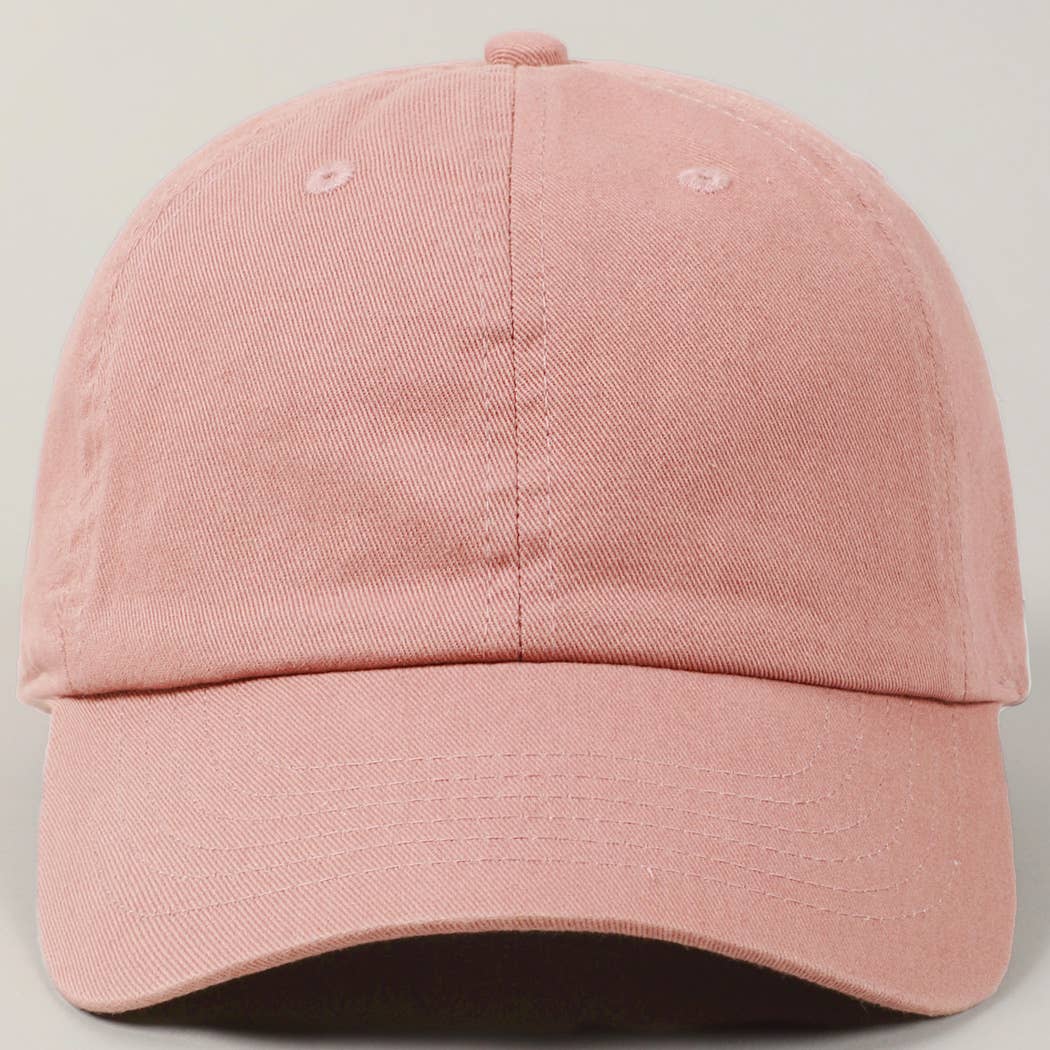 Stone Washed Cotton Solid Color Baseball Cap (Various colors)