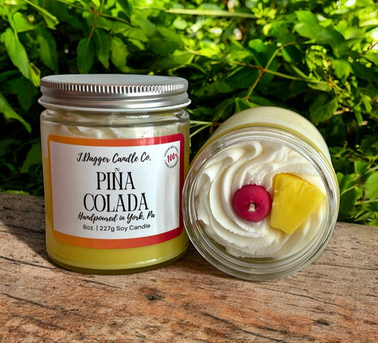 Piña Colada Soy Dessert Candle: J Dagger Candle Co. - 8oz.