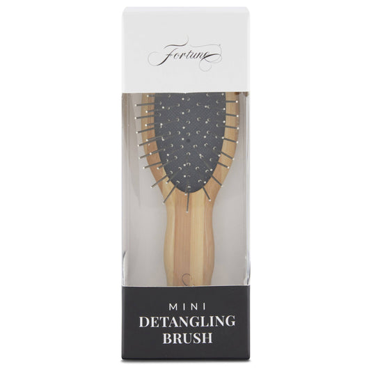 Bamboo Detangle Brush by Fortune – Travel Size Easy Glide