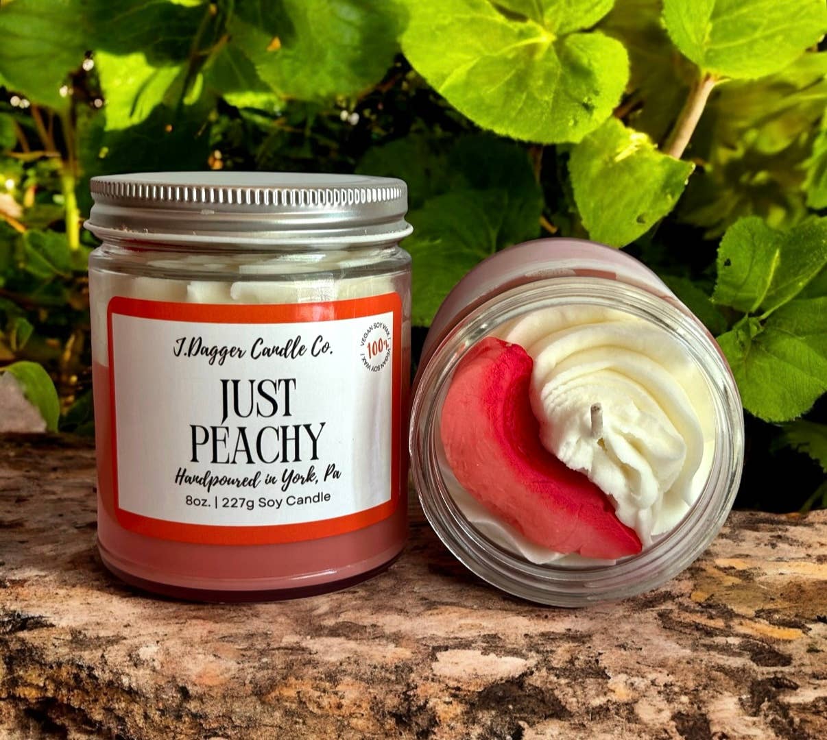 Peaches & Cream Soy Dessert Candle: J Dagger Candle Co. - 8oz