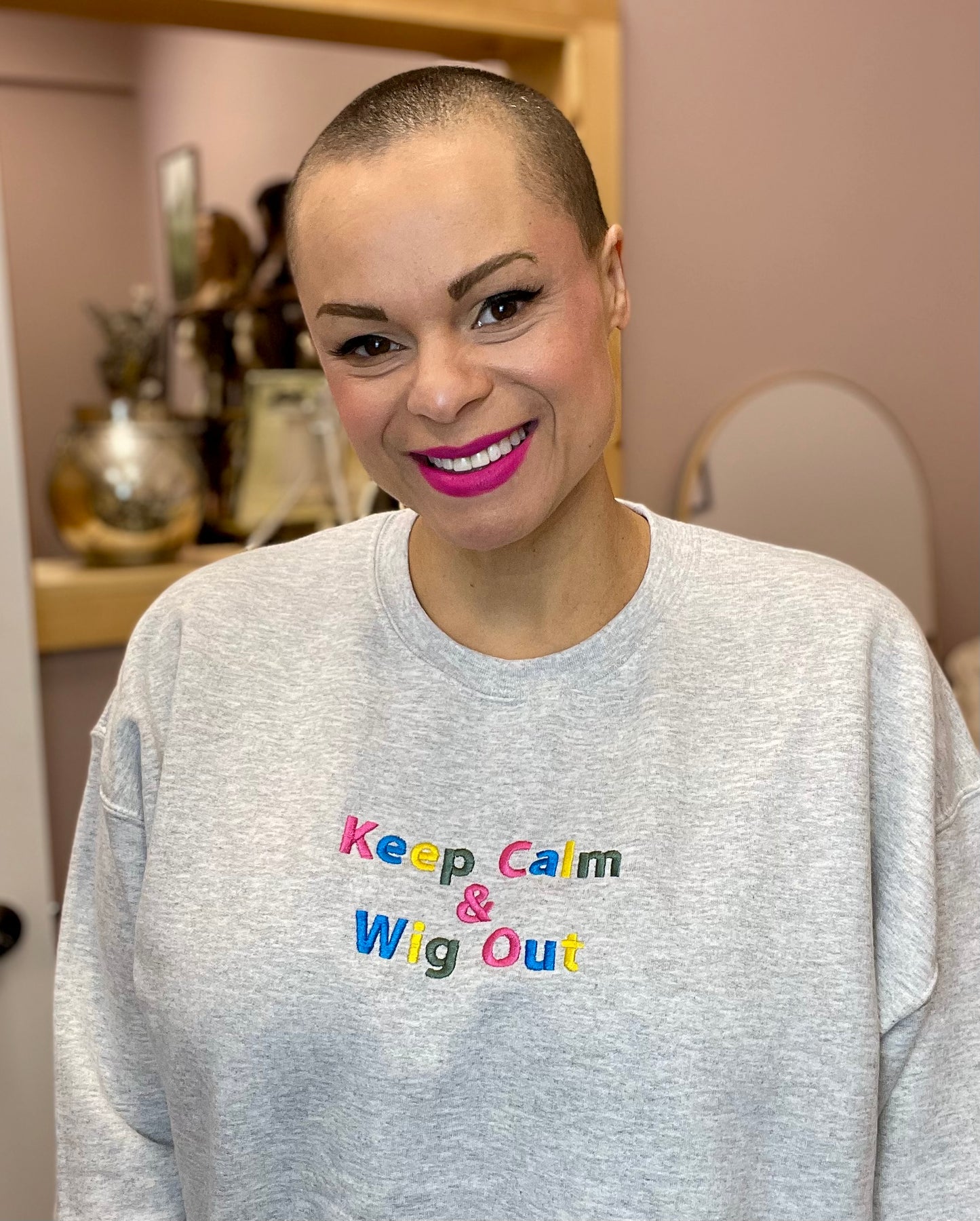Keep Calm and Wig Out – Multi Color  Embroidered Sweatshirt (Limited Stock)