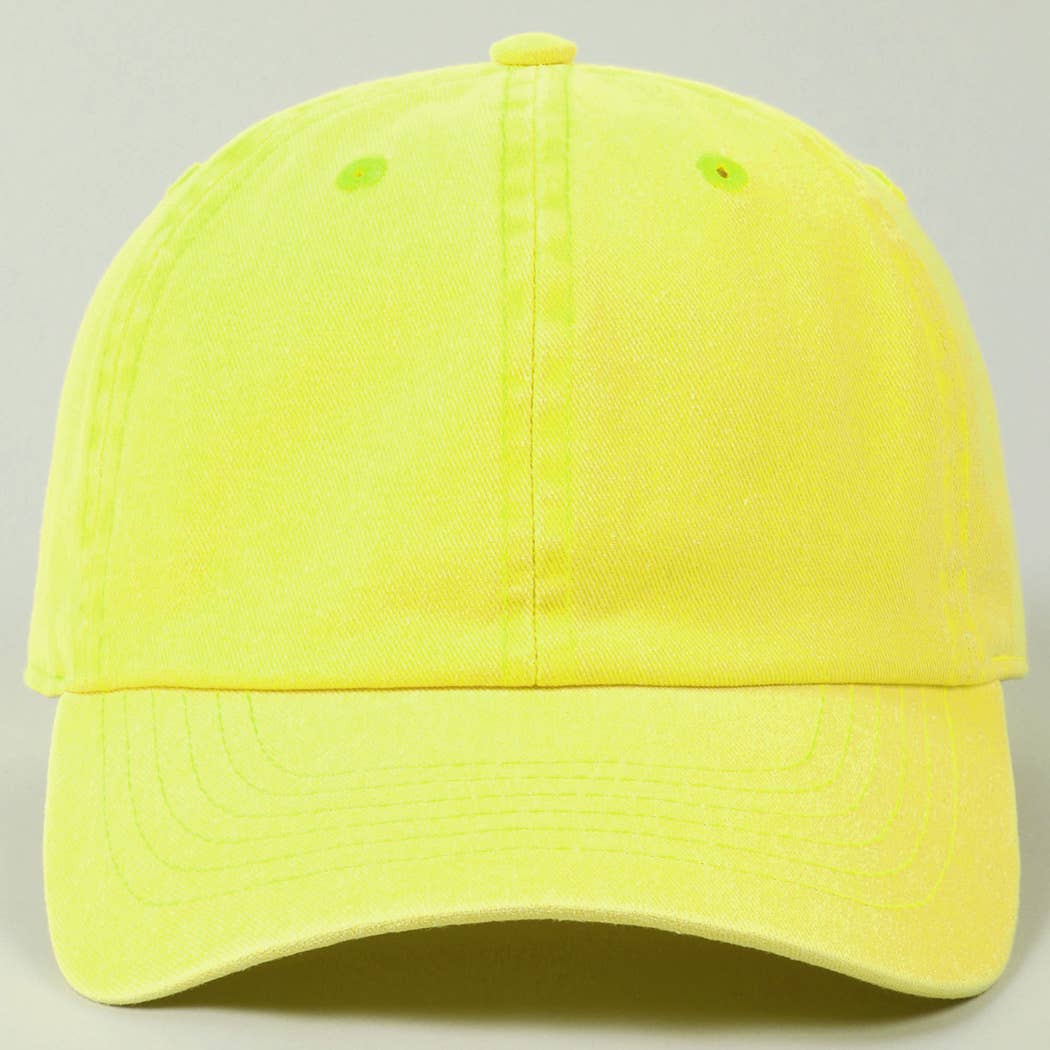 Stone Washed Cotton Solid Color Baseball Cap (Various colors)