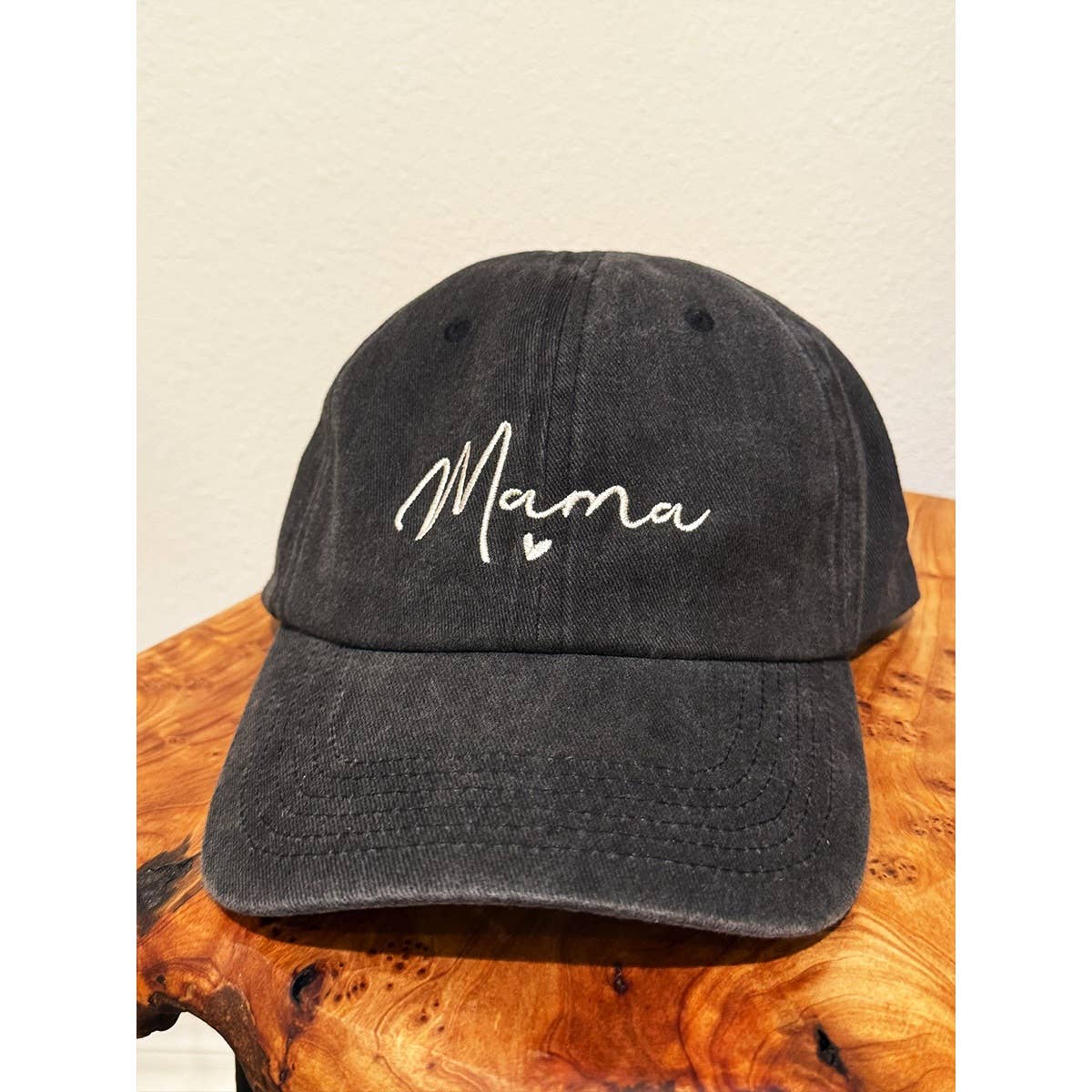 MAMA Embroidered Acid Wash Baseball Cap