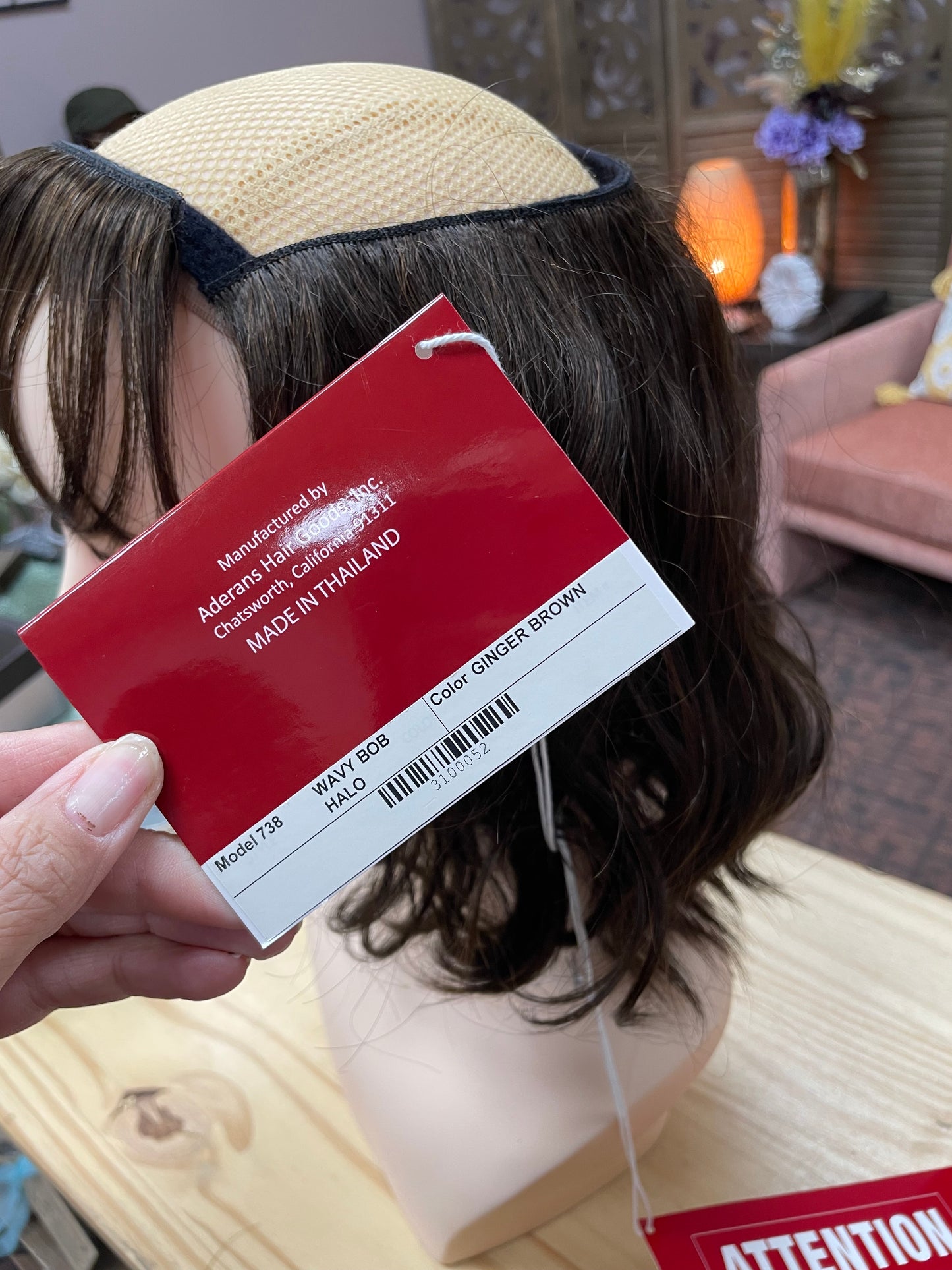 Wavy Bob Halo by Rene of Paris in Ginger Brown *BOUTIQUE DEAL*