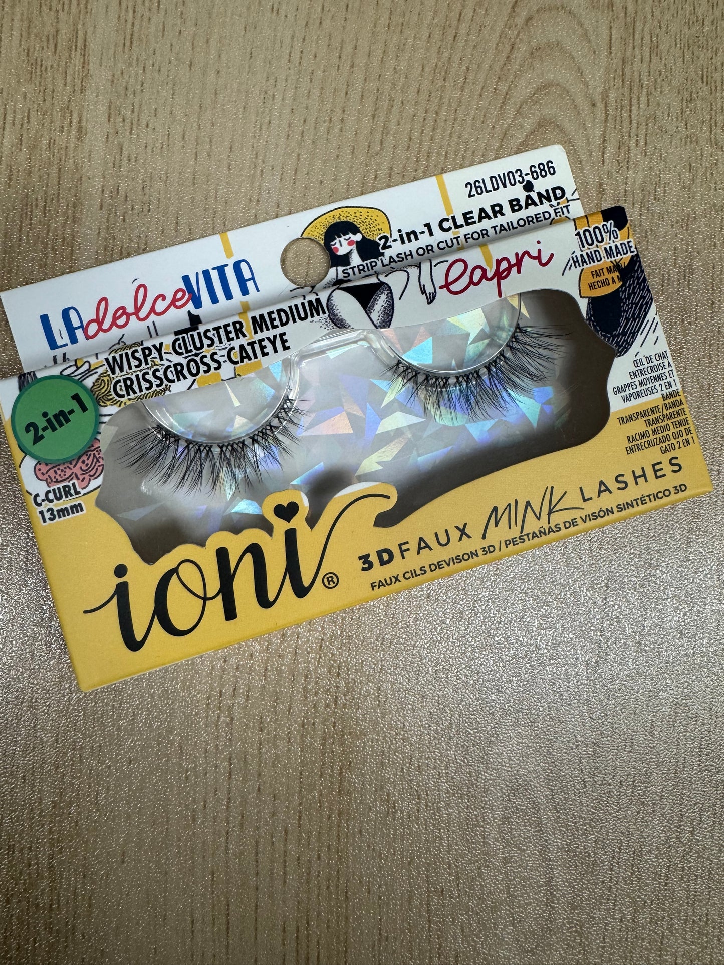 Ioni 3D HALFling Faux Mink Eyelashes, 1 Pair Pack