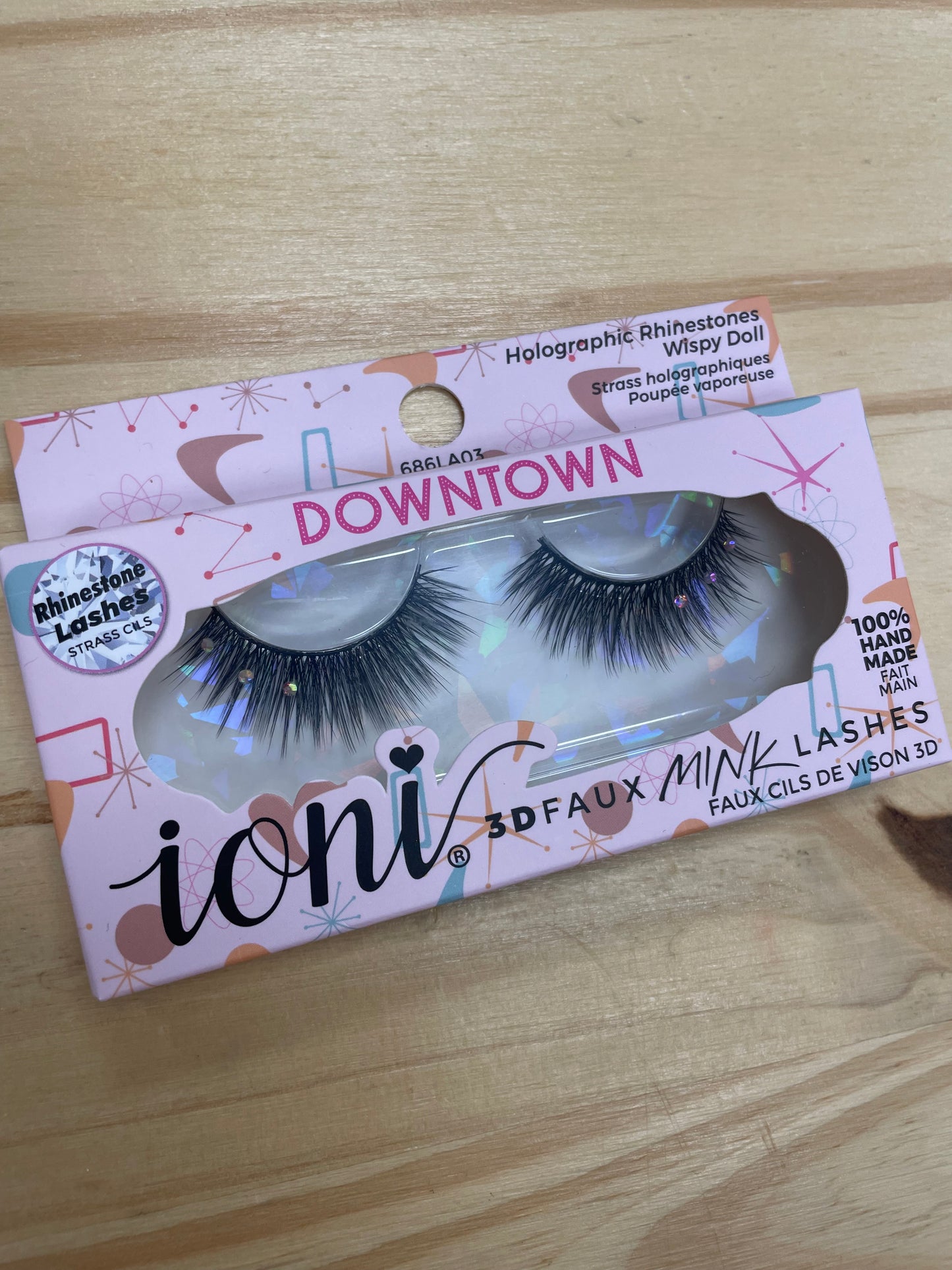 Ioni 3D RHINESTONE Faux Mink Eyelashes, 1 Pair Pack