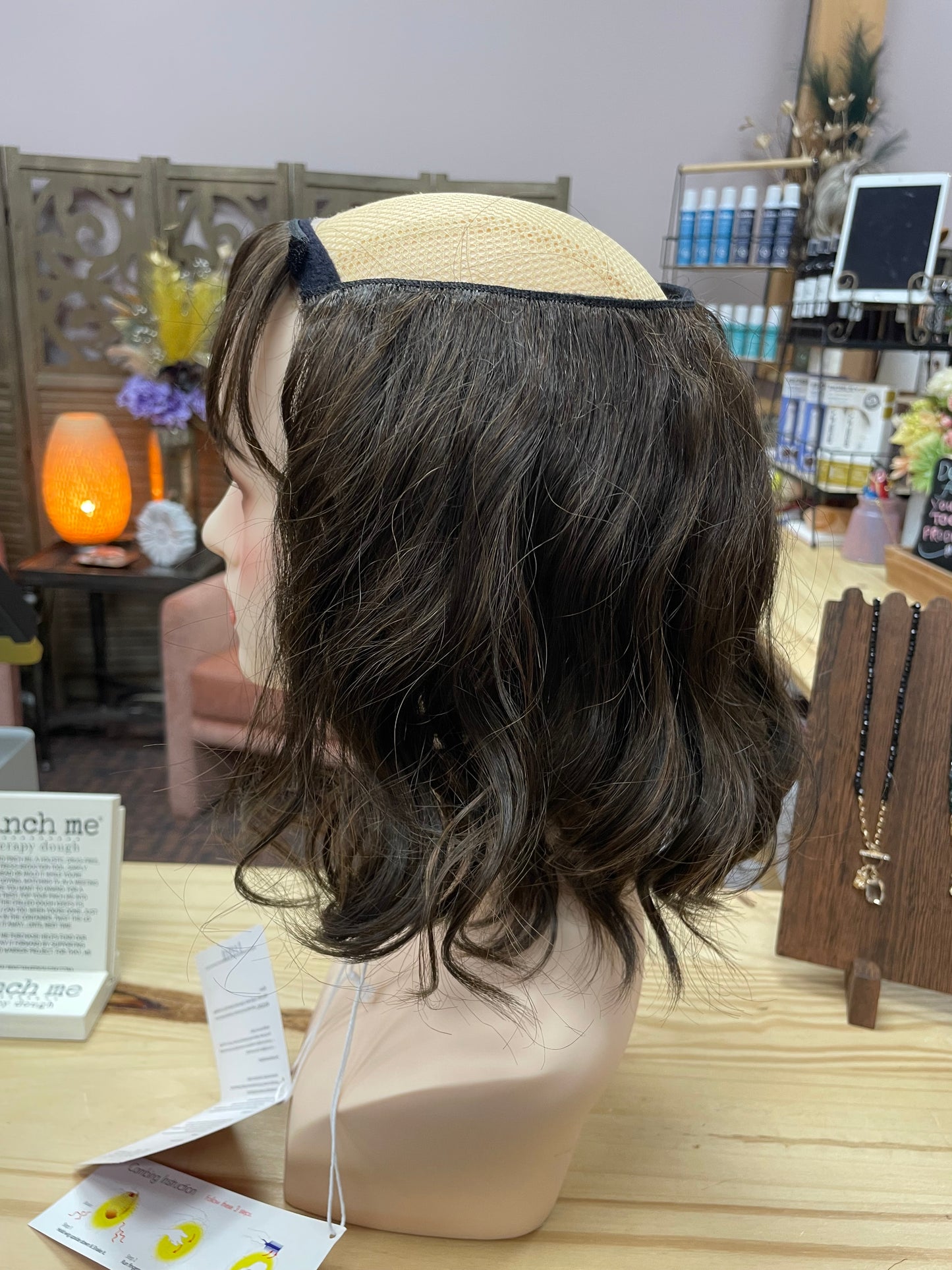 Wavy Bob Halo by Rene of Paris in Ginger Brown *BOUTIQUE DEAL*