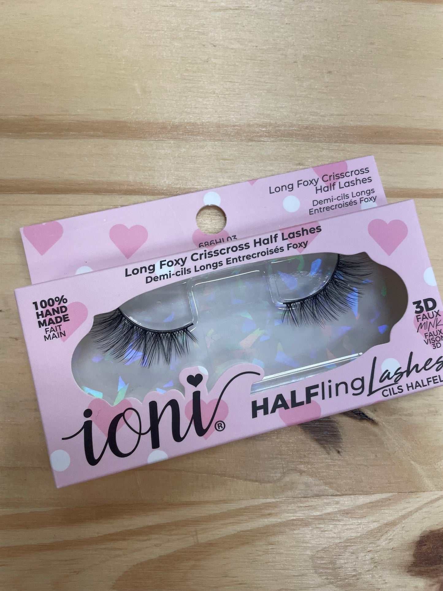 Ioni 3D HALFling Faux Mink Eyelashes, 1 Pair Pack