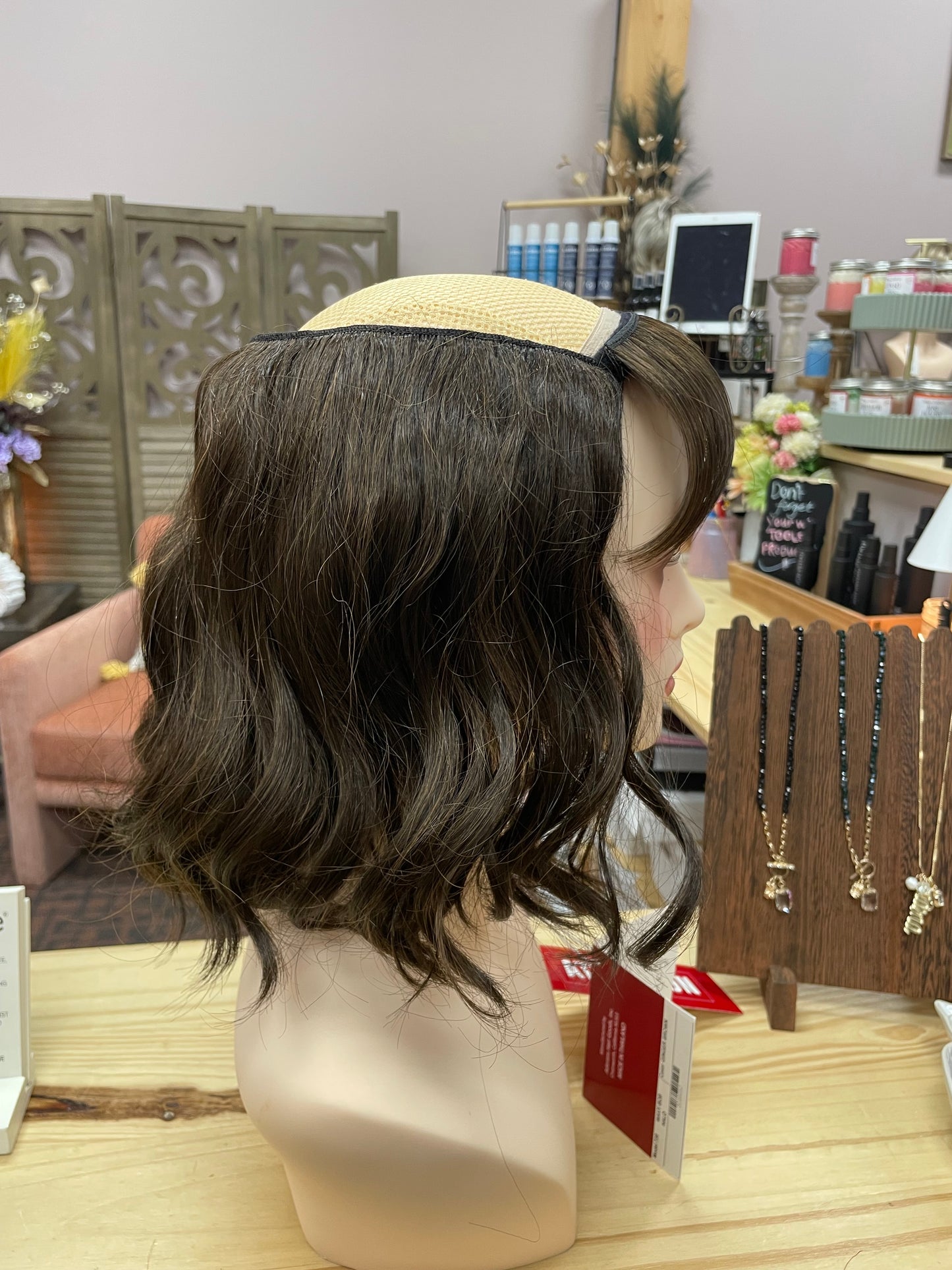 Wavy Bob Halo by Rene of Paris in Ginger Brown *BOUTIQUE DEAL*