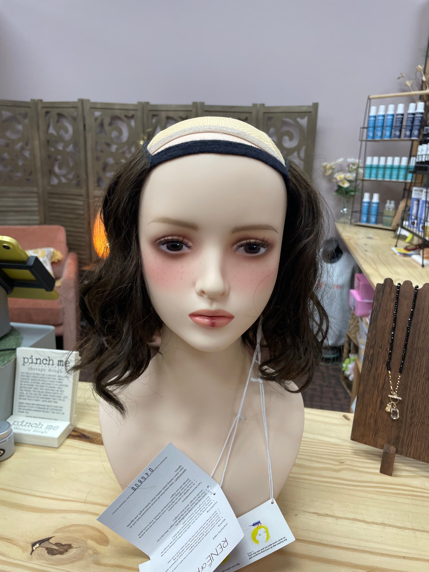 Wavy Bob Halo by Rene of Paris in Ginger Brown *BOUTIQUE DEAL*