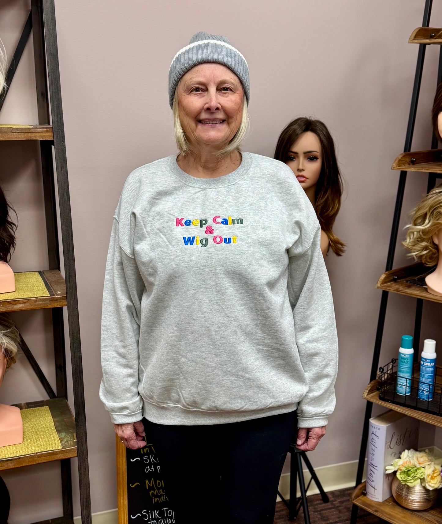 Keep Calm and Wig Out – Multi Color  Embroidered Sweatshirt (Limited Stock)